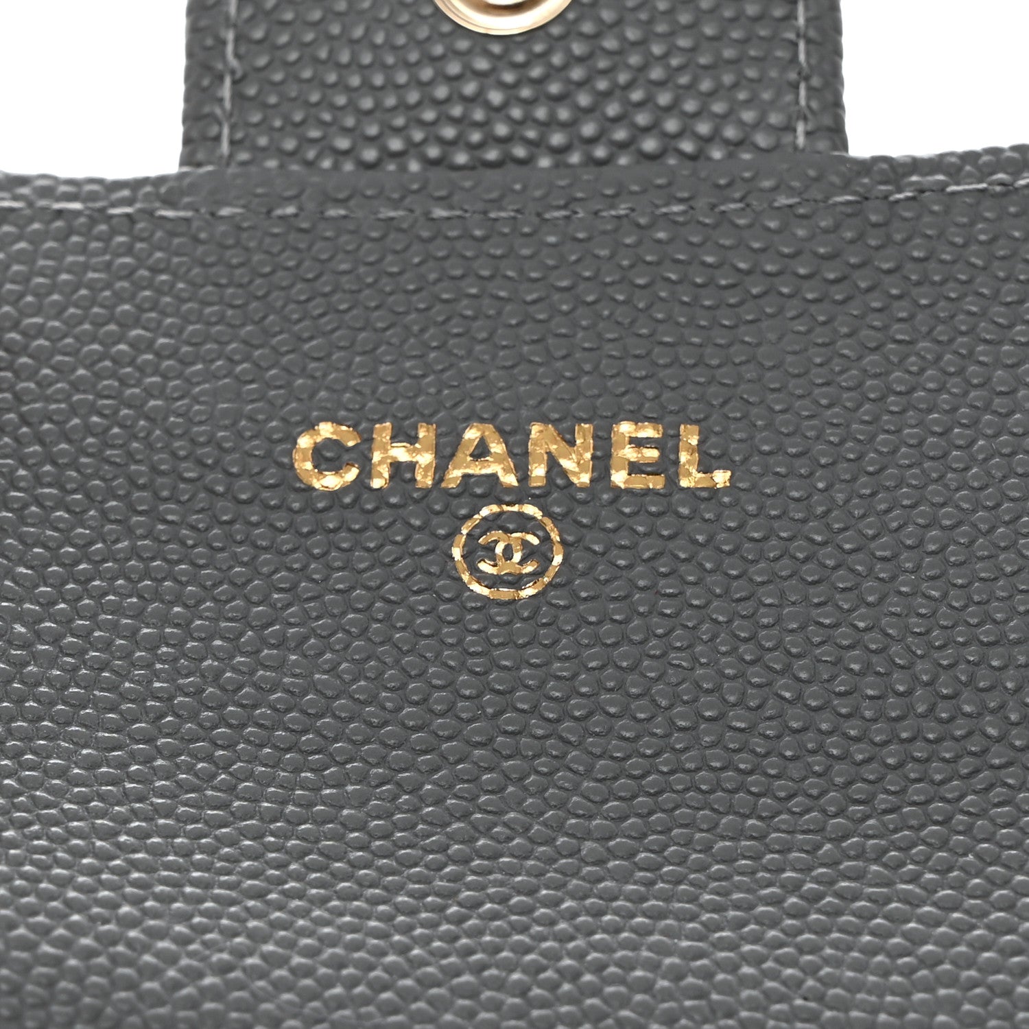 Chanel Caviar Quilted Flap Card Holder Wallet Dark Grey 6 of 9