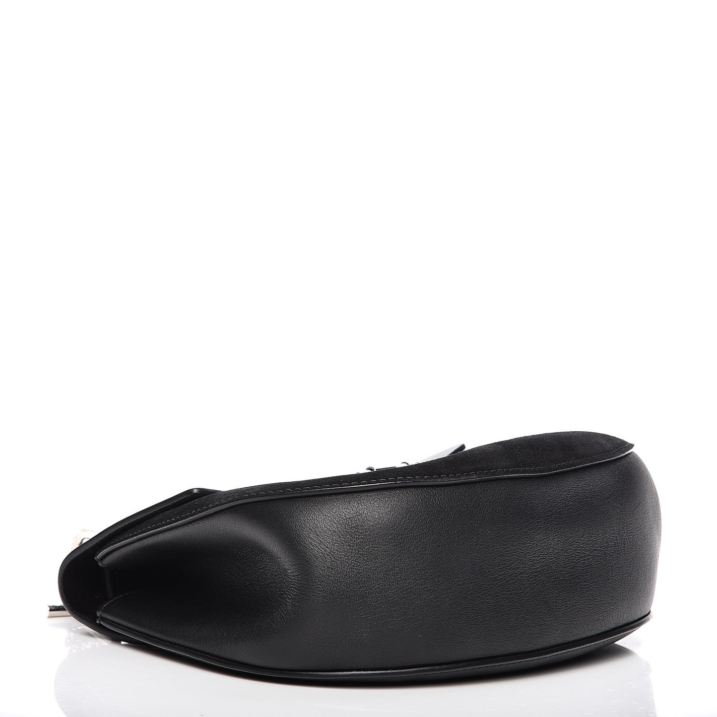 Suede Smooth Calfskin Drew Shoulder Bag Black