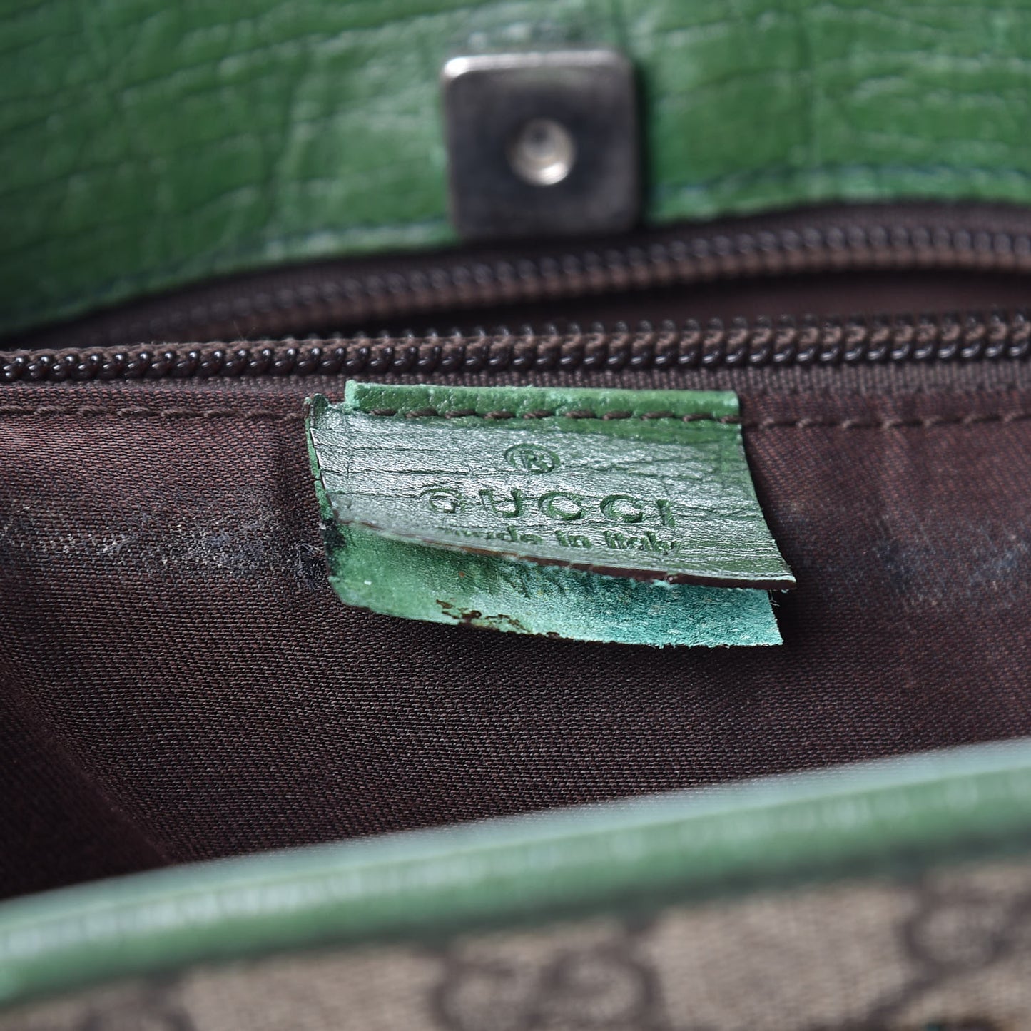 GG Plus Monogram Medium Joy Tote Green
