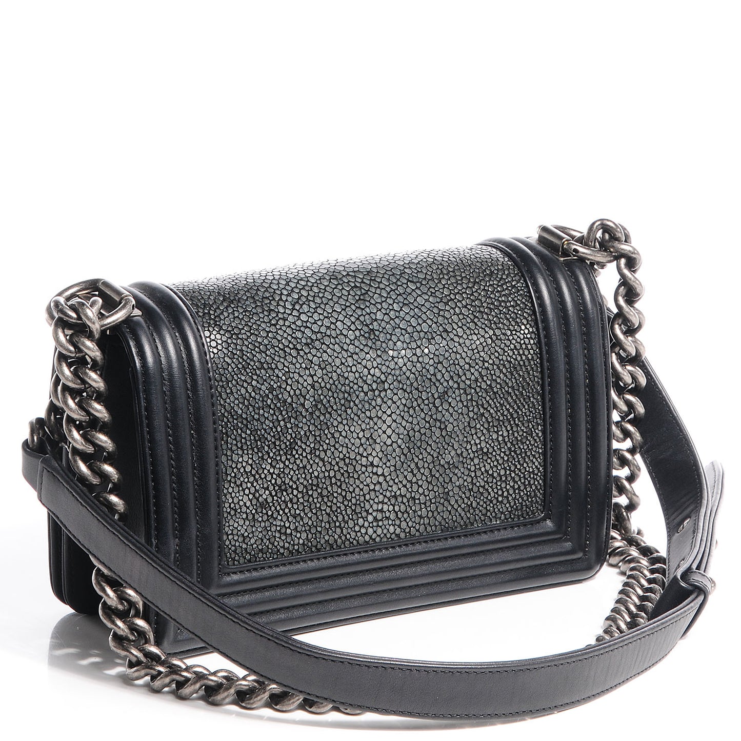 Galuchat Stingray Small Boy Flap Black