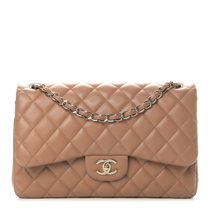 Chanel Lambskin Quilted Jumbo Double Flap Brown 1 of 12