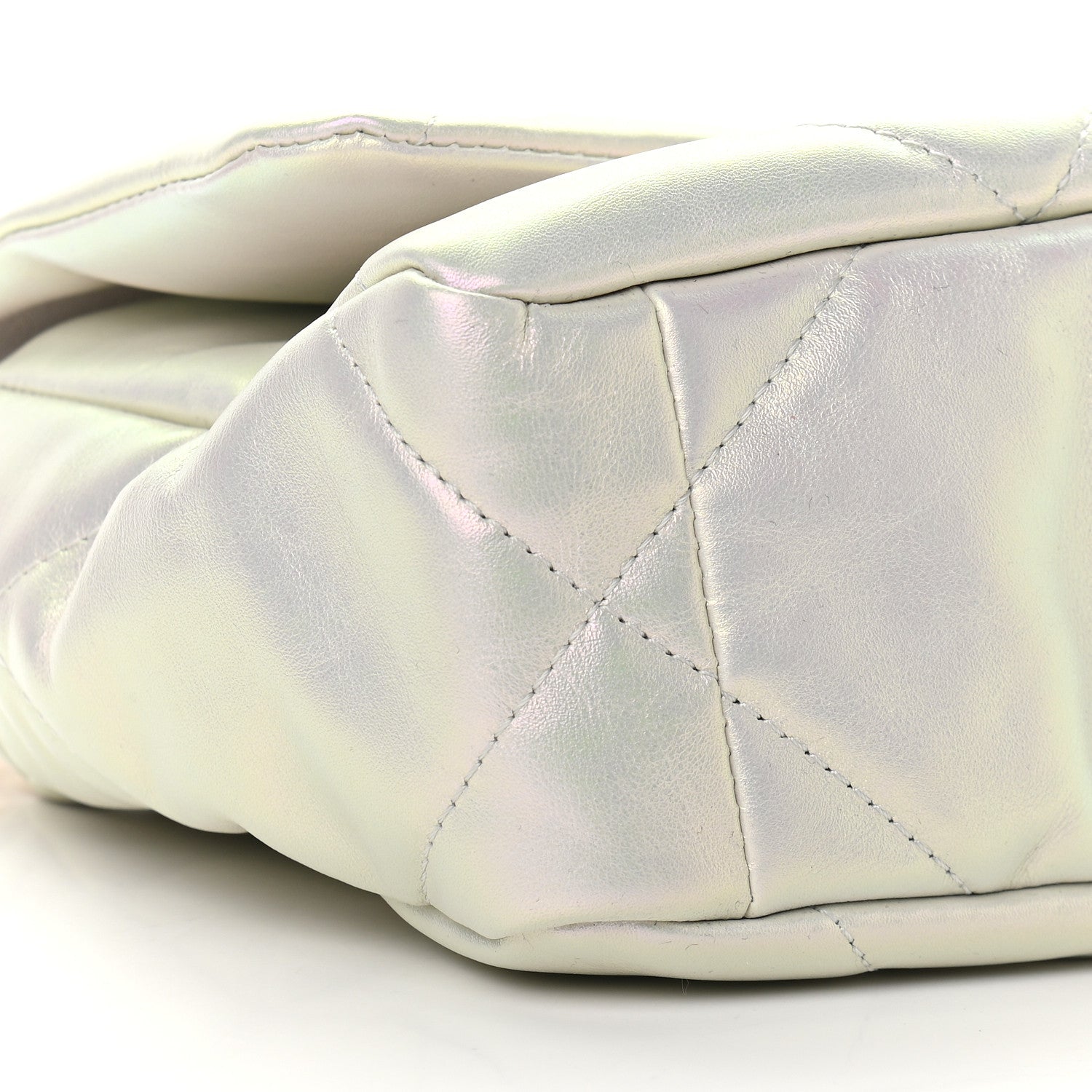 Chanel Iridescent Calfskin Quilted Medium Chanel 19 Flap White 8 of 9