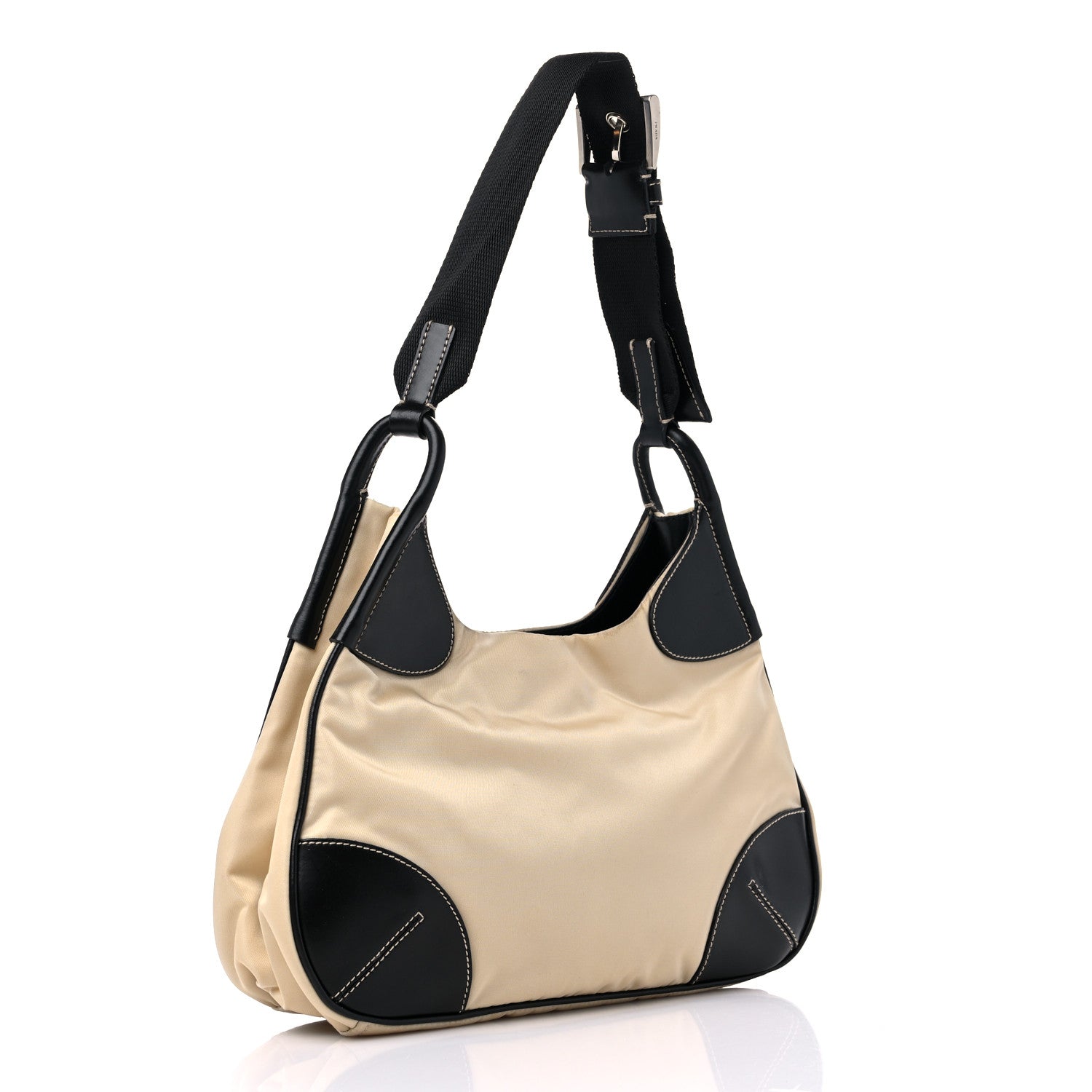 Prada Tessuto Nylon Hobo Beige 3 of 12