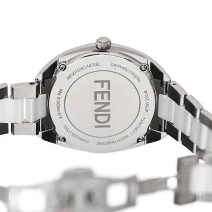 Fendi Stainless Steel Ceramic Diamond 34mm Momento Bugs Quartz Watch Orange 4 of 5