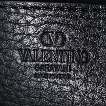 Valentino Garavani Pebbled Calfskin Monochrome Medium Rockstud Flip Lock Crossbody Bag Black 6 of 9