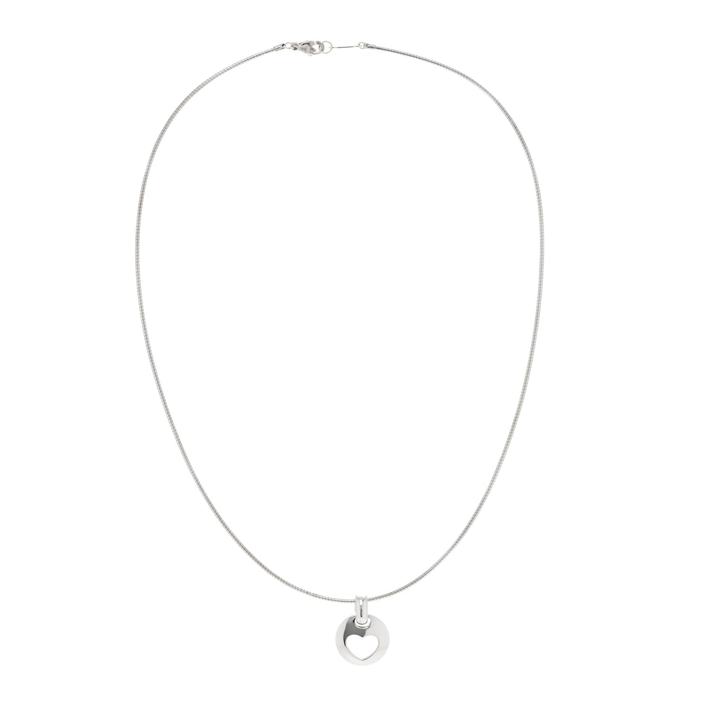 Sterling Silver Stencil Heart Pendant Necklace