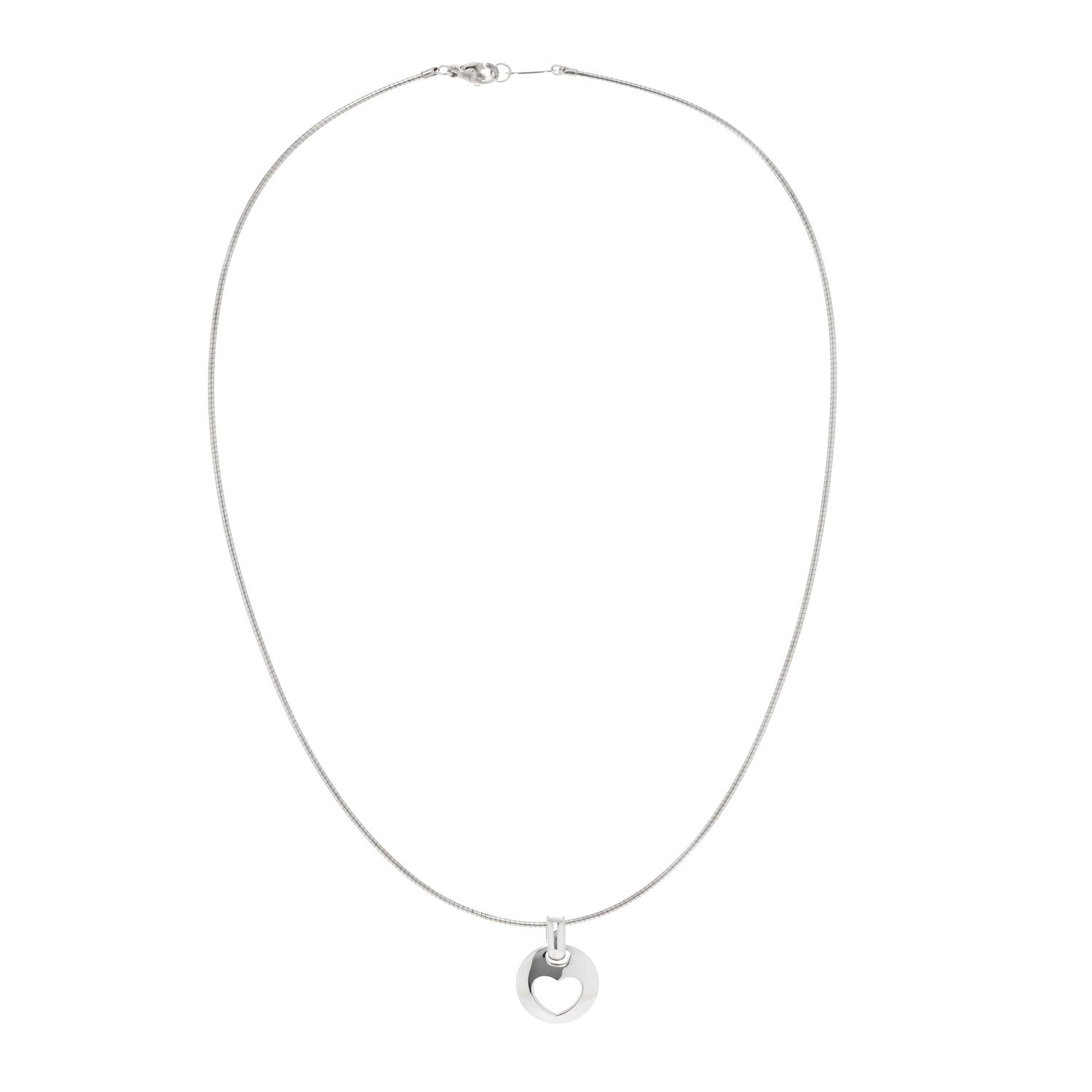 Tiffany Sterling Silver Stencil Heart Pendant Necklace 3 of 6