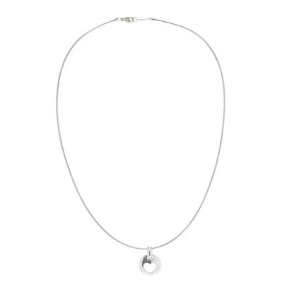 Tiffany Sterling Silver Stencil Heart Pendant Necklace 3 of 6