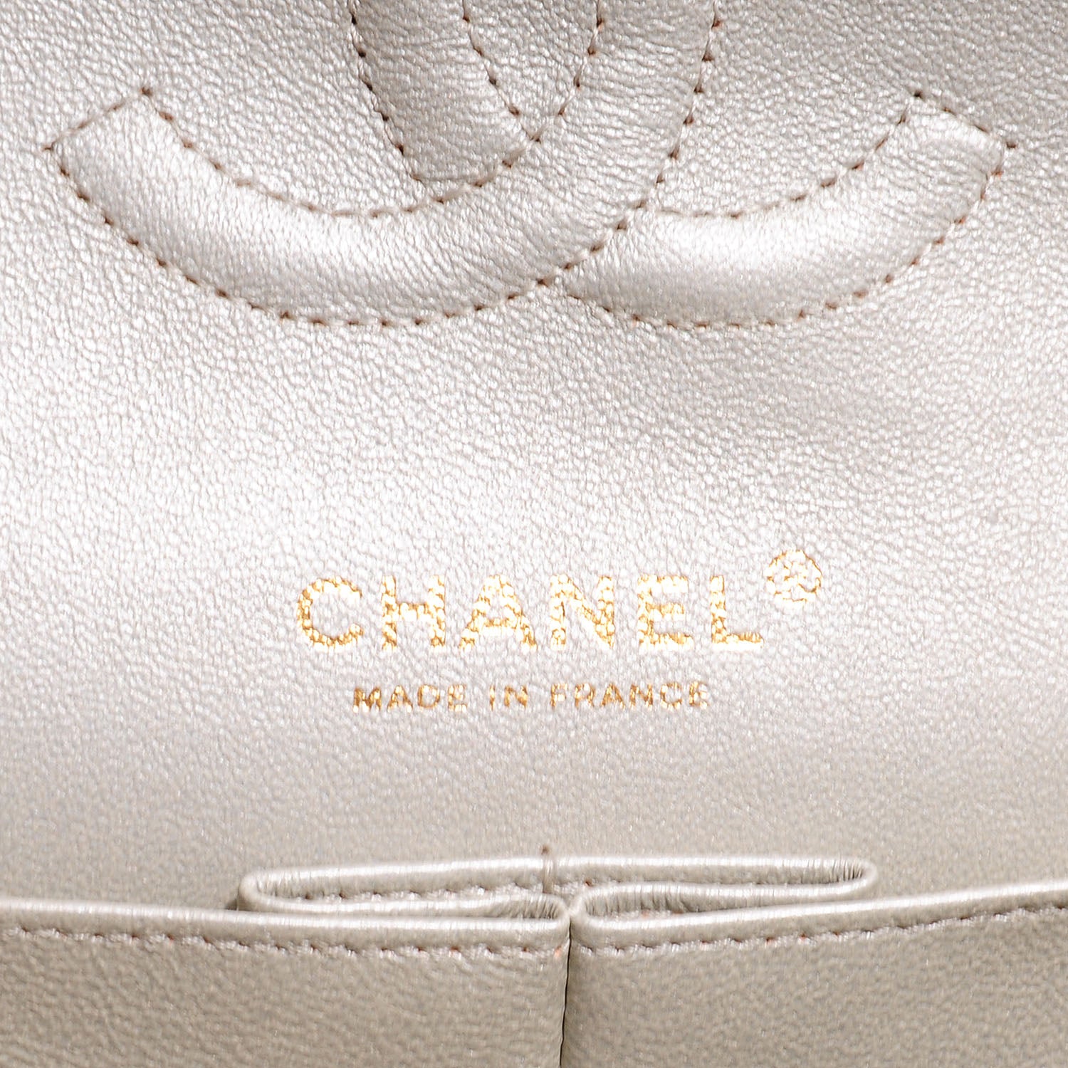 Chanel Iridescent Calfskin Medium Double Flap Light Gold 7 of 8