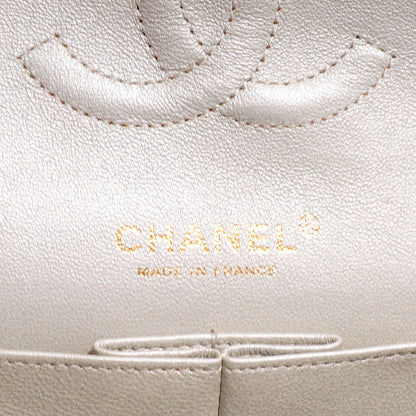 Chanel Iridescent Calfskin Medium Double Flap Light Gold 7 of 8