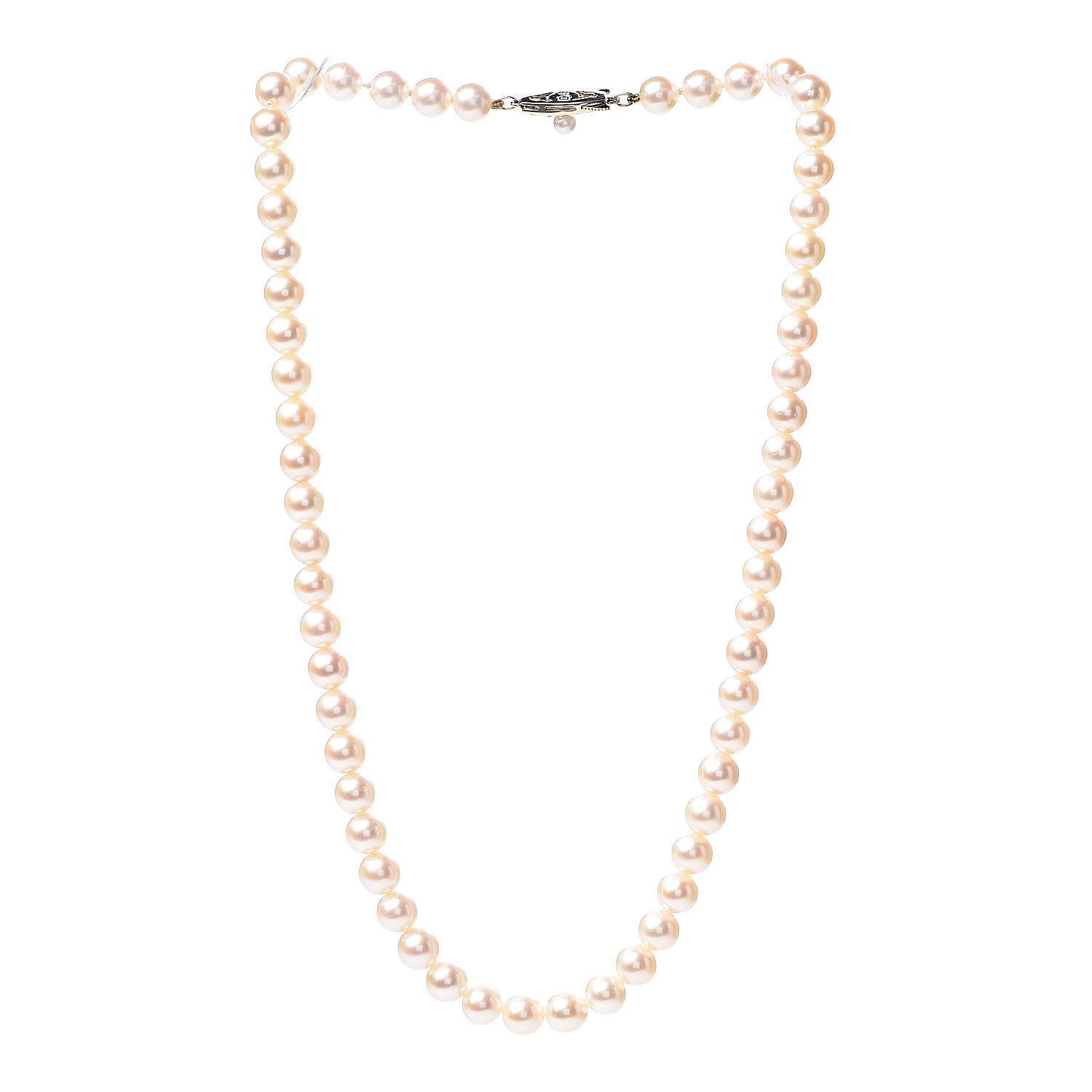 Mikimoto 14K Yellow Gold Akoya Pearl 7-7.5mm Strand Necklace 17.5" 3 of 6