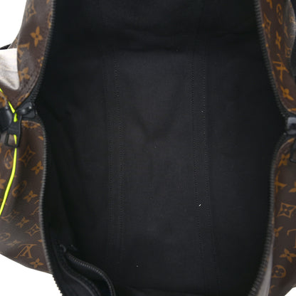 Louis Vuitton Monogram Macassar Keepall Bandouliere 50 Florescent Yellow 4 of 9