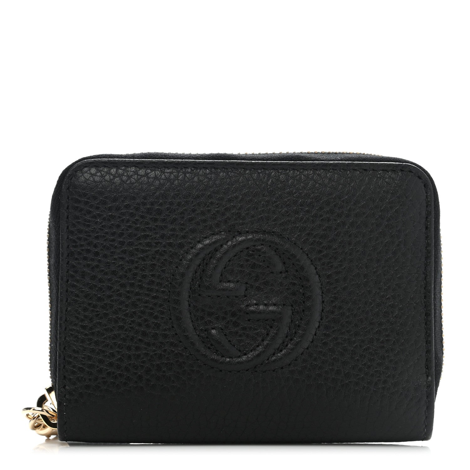 Gucci Pebbled Calfskin Small Soho Zip Around Wallet Black 1 of 7