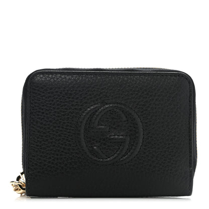 Gucci Pebbled Calfskin Small Soho Zip Around Wallet Black 1 of 7
