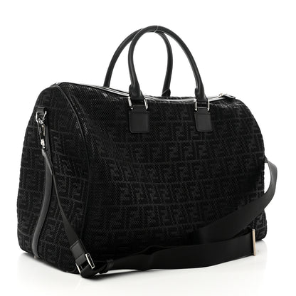 Fendi Mesh Vitello Century FF 1974 Embossed Medium Weekender Black 2 of 8