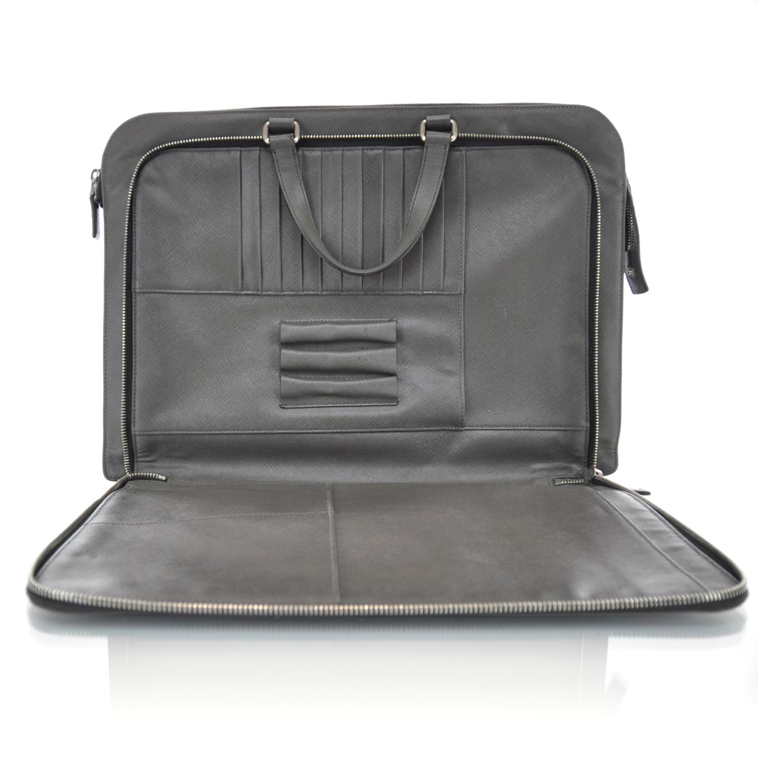 Prada Saffiano Briefcase Grey 11 of 11
