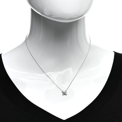 Tiffany Platinum Diamond Cross Stitch Pendant Necklace 2 of 4