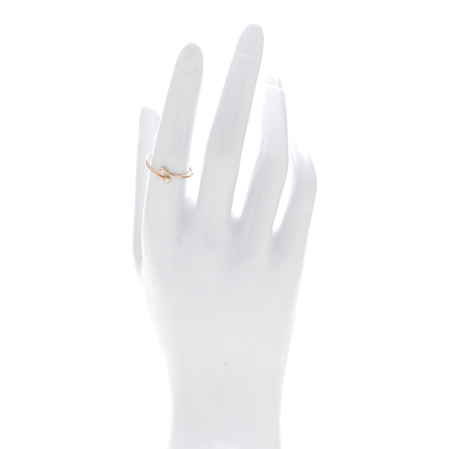 18K Rose Gold Diamond Elsa Peretti Hoop Ring 56 7.5