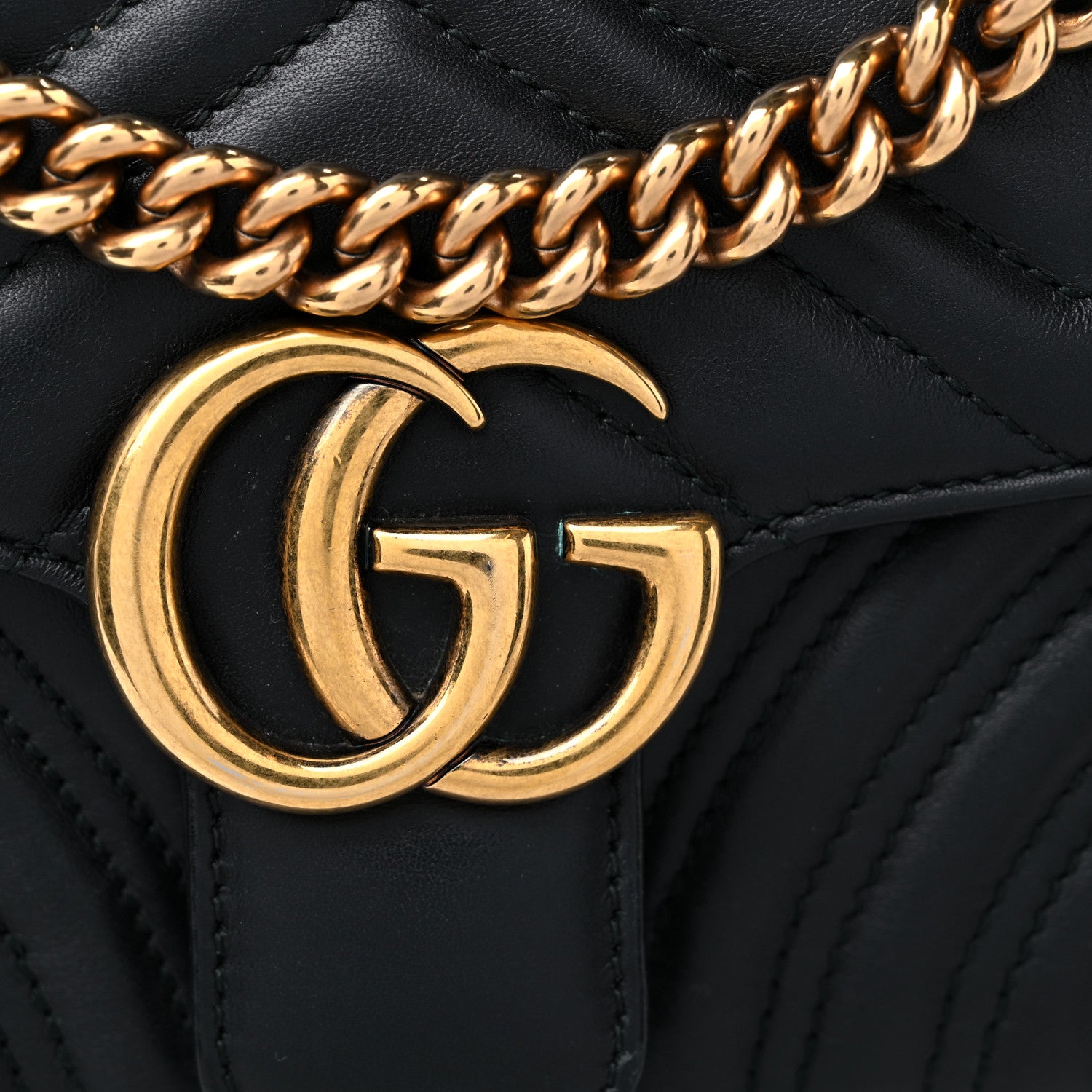 Gucci Calfskin Matelasse Mini GG Marmont Shoulder Bag Black 16 of 16