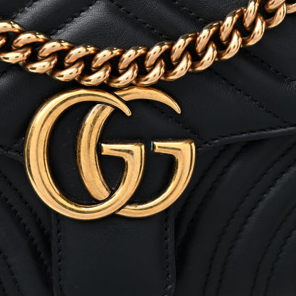 Gucci Calfskin Matelasse Mini GG Marmont Shoulder Bag Black 16 of 16