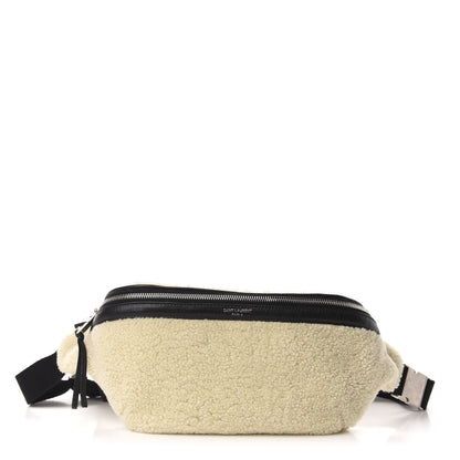 Saint Laurent Shearling Belt Bag Beige 1 of 10