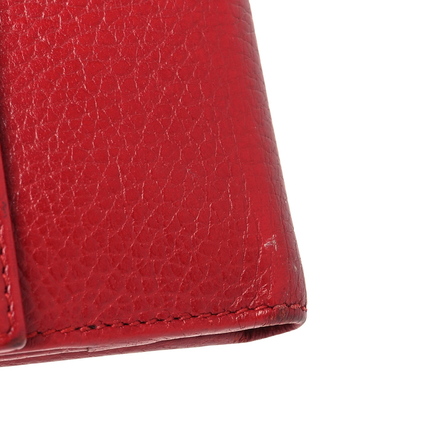 Gucci Dollar Calfskin Double G French Flap Wallet Hibiscus Red 10 of 12