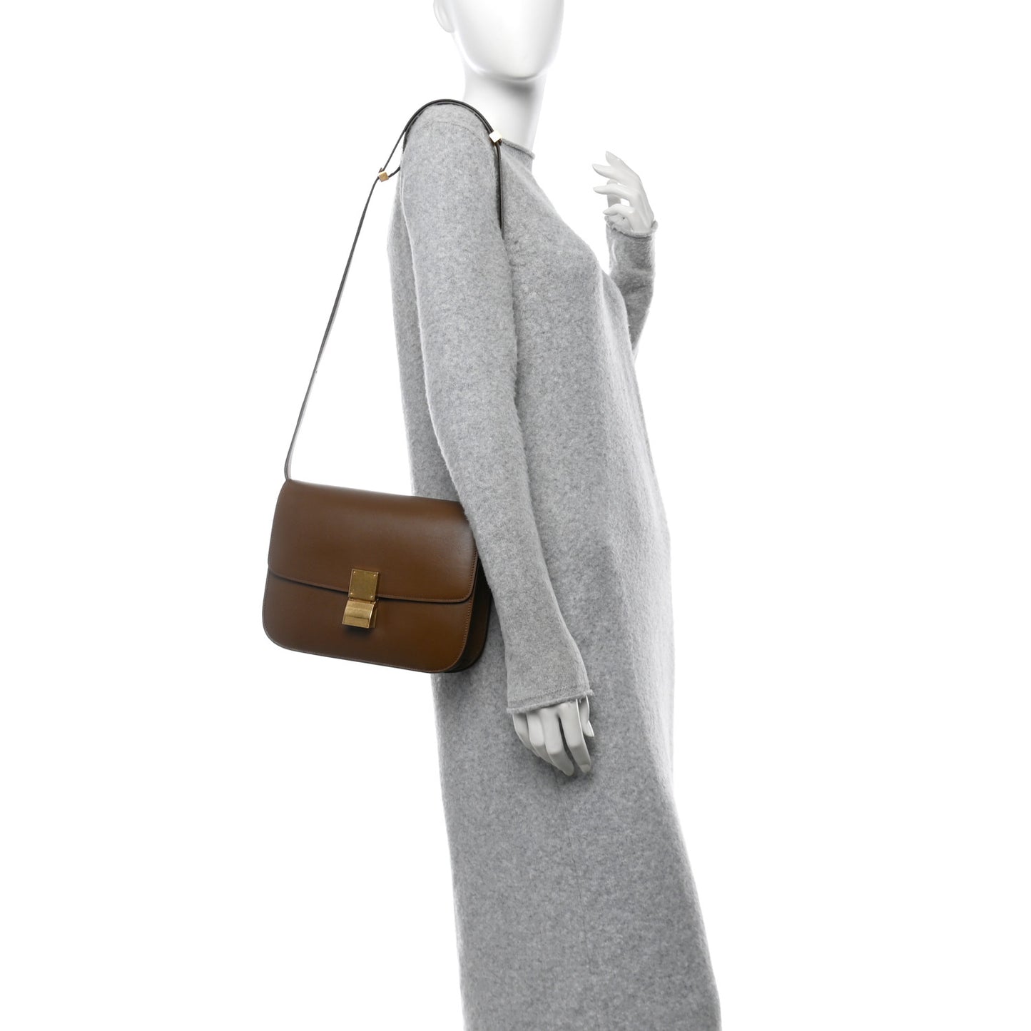 Box Calfskin Medium Classic Box Flap Bag Camel