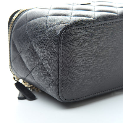 Chanel Caviar Quilted Small Vanity Case With Chain Black 9 of 11