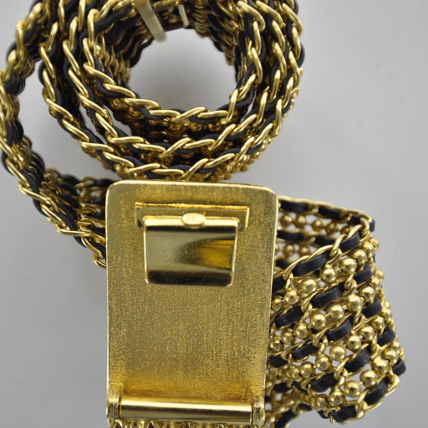 Chanel Leather Gold Chain Beaded Belt 4 of 6