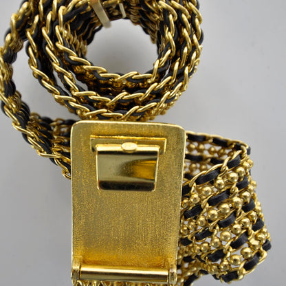 Chanel Leather Gold Chain Beaded Belt 4 of 6
