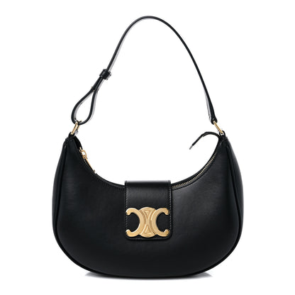 Celine Smooth Calfskin Ava Triomphe Soft Bag Black 1 of 12