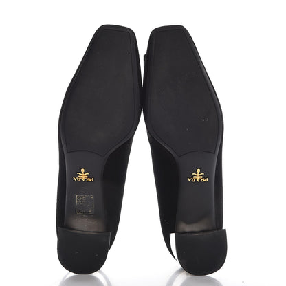 Prada Suede Block Heel Pump 37.5 Black 5 of 11