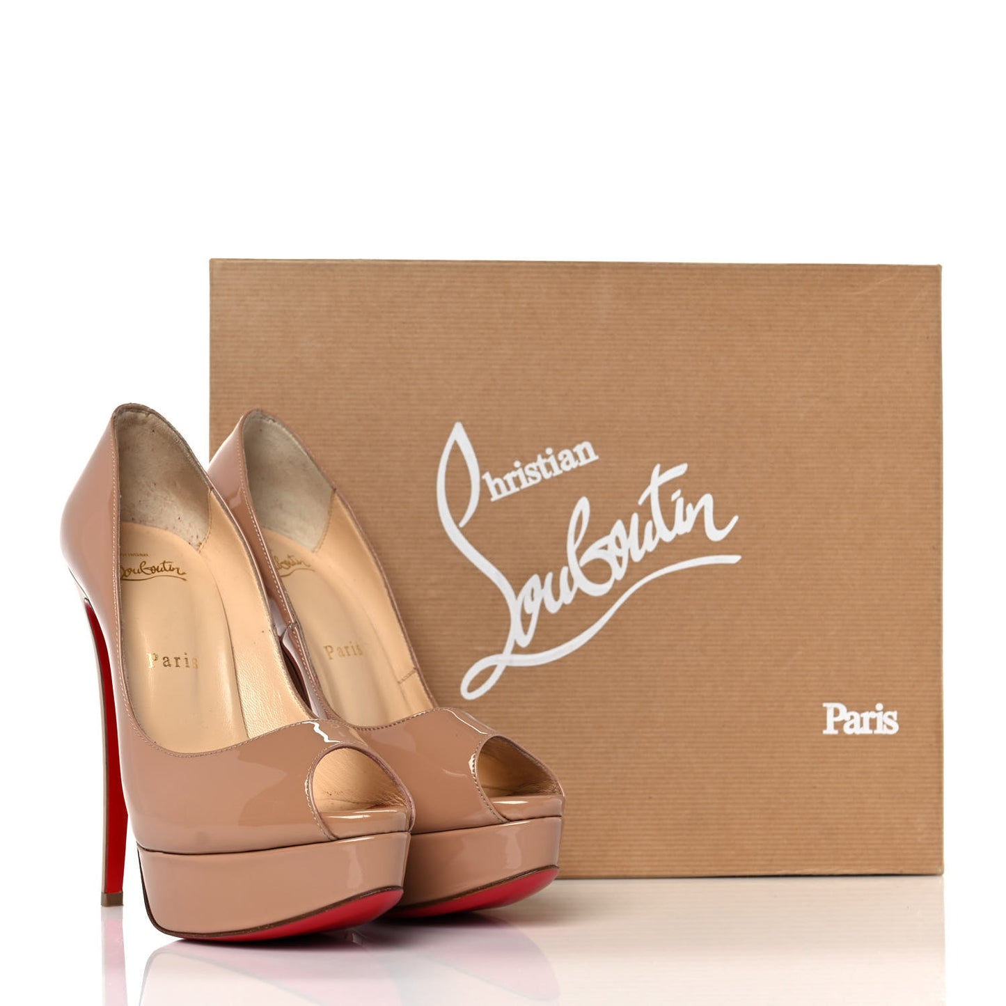 Patent Lady Peep 150 Pumps 36 Nude