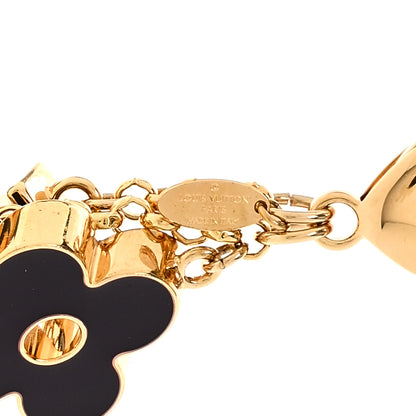 Louis Vuitton Metal Enamel Fleur De Monogram Bag Charm Dore 4 of 4
