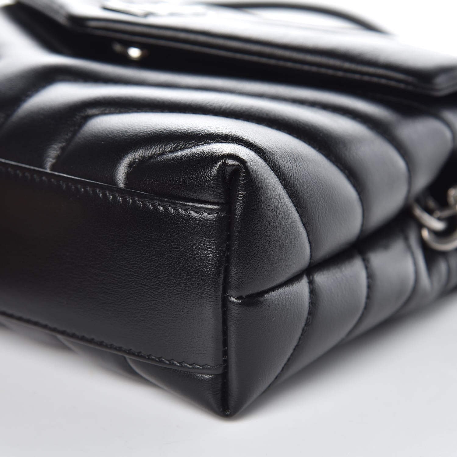Saint Laurent Calfskin Y Quilted Monogram Toy Loulou Crossbody Bag Black 10 of 11