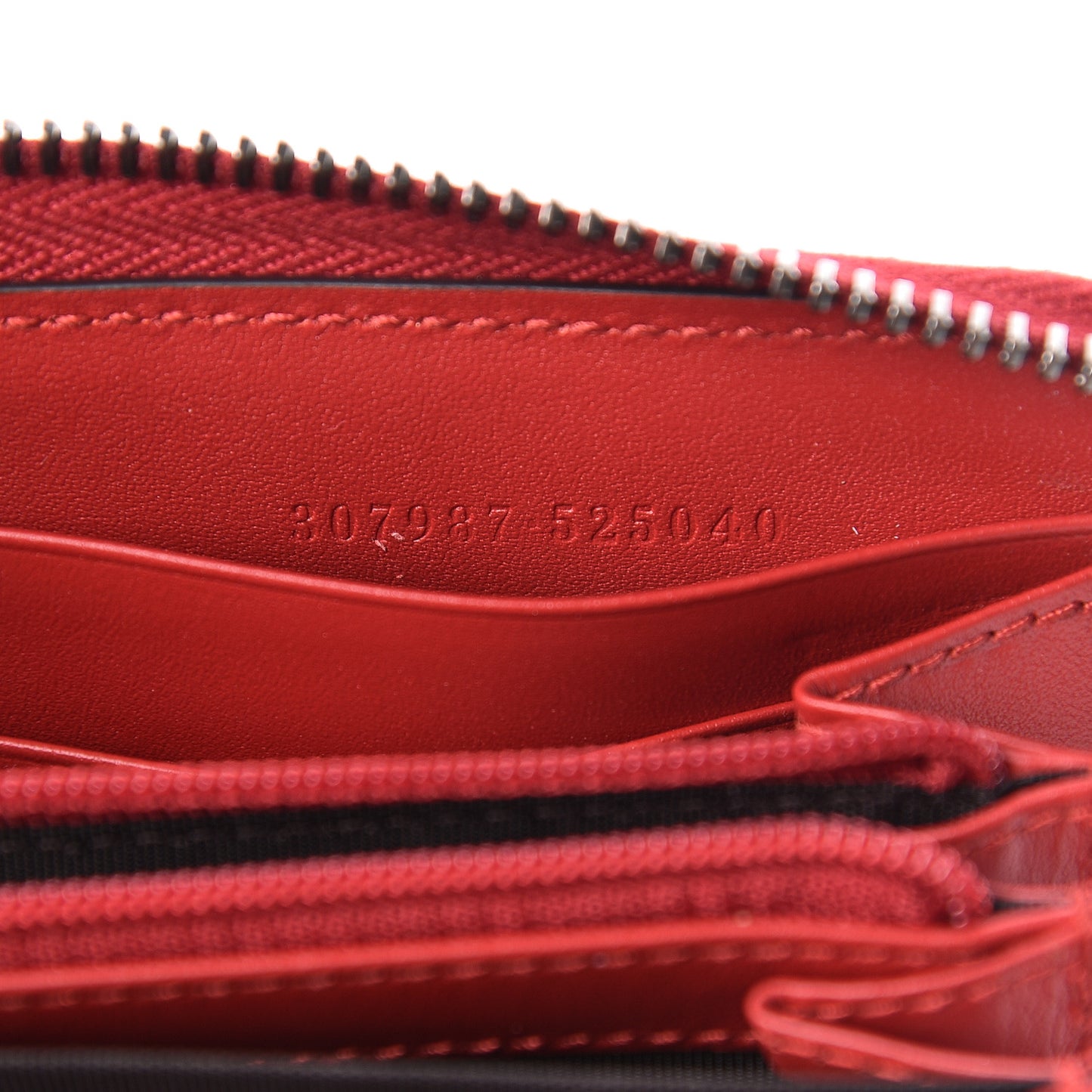 Guccissima Signature Zip Around Wallet Hibiscus Red