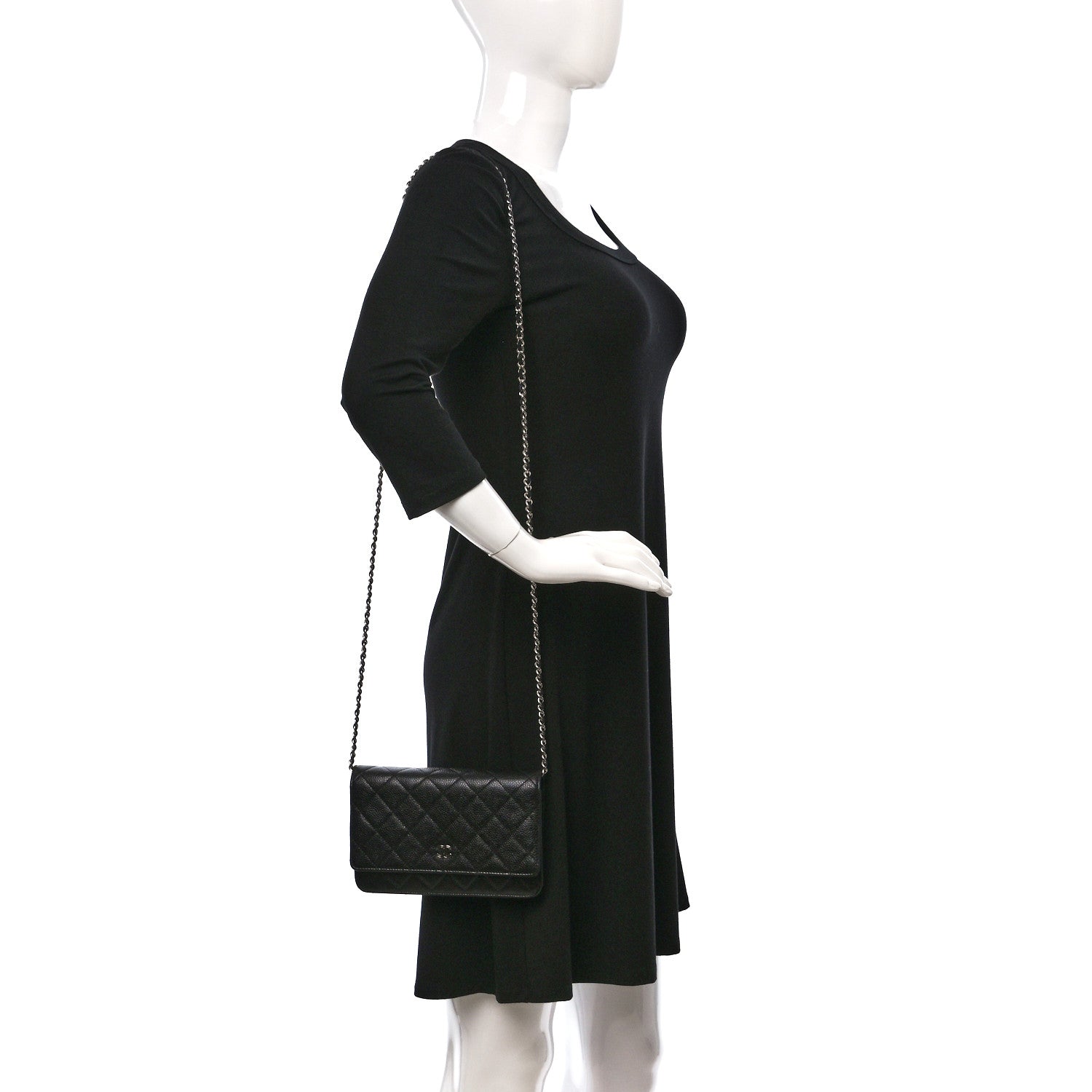 Chanel Caviar Quilted Wallet on Chain WOC Black 3 of 11