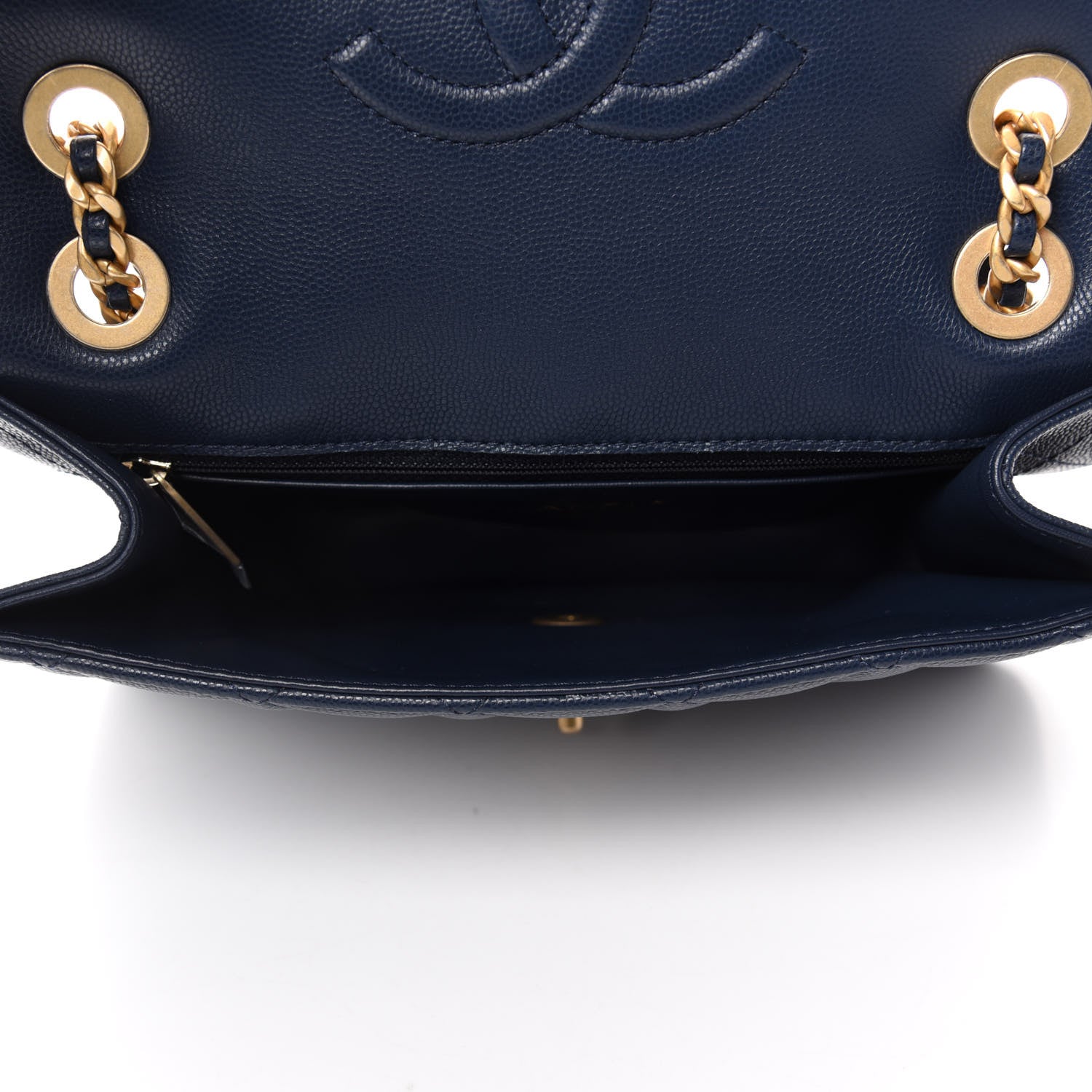 Chanel Caviar Quilted Medium Sweet Classic Flap Navy Blue 5 of 10