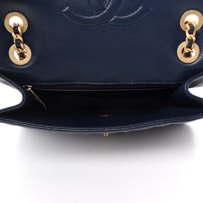 Chanel Caviar Quilted Medium Sweet Classic Flap Navy Blue 5 of 10
