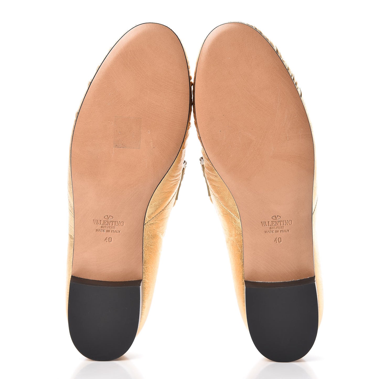 Metallic Nappa Panther Loafers 40 Deep Gold