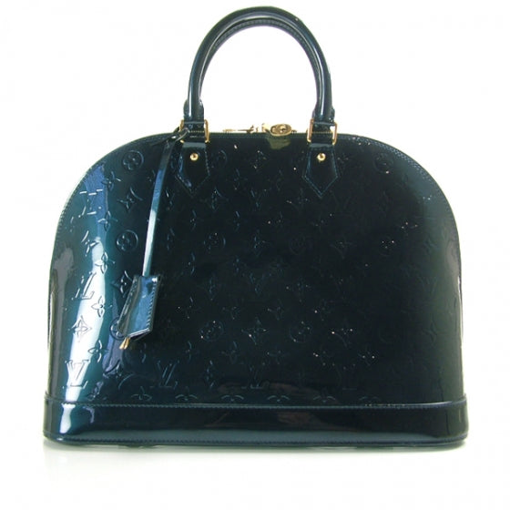 Louis Vuitton Vernis Alma MM Blue Nuit 1 of 12
