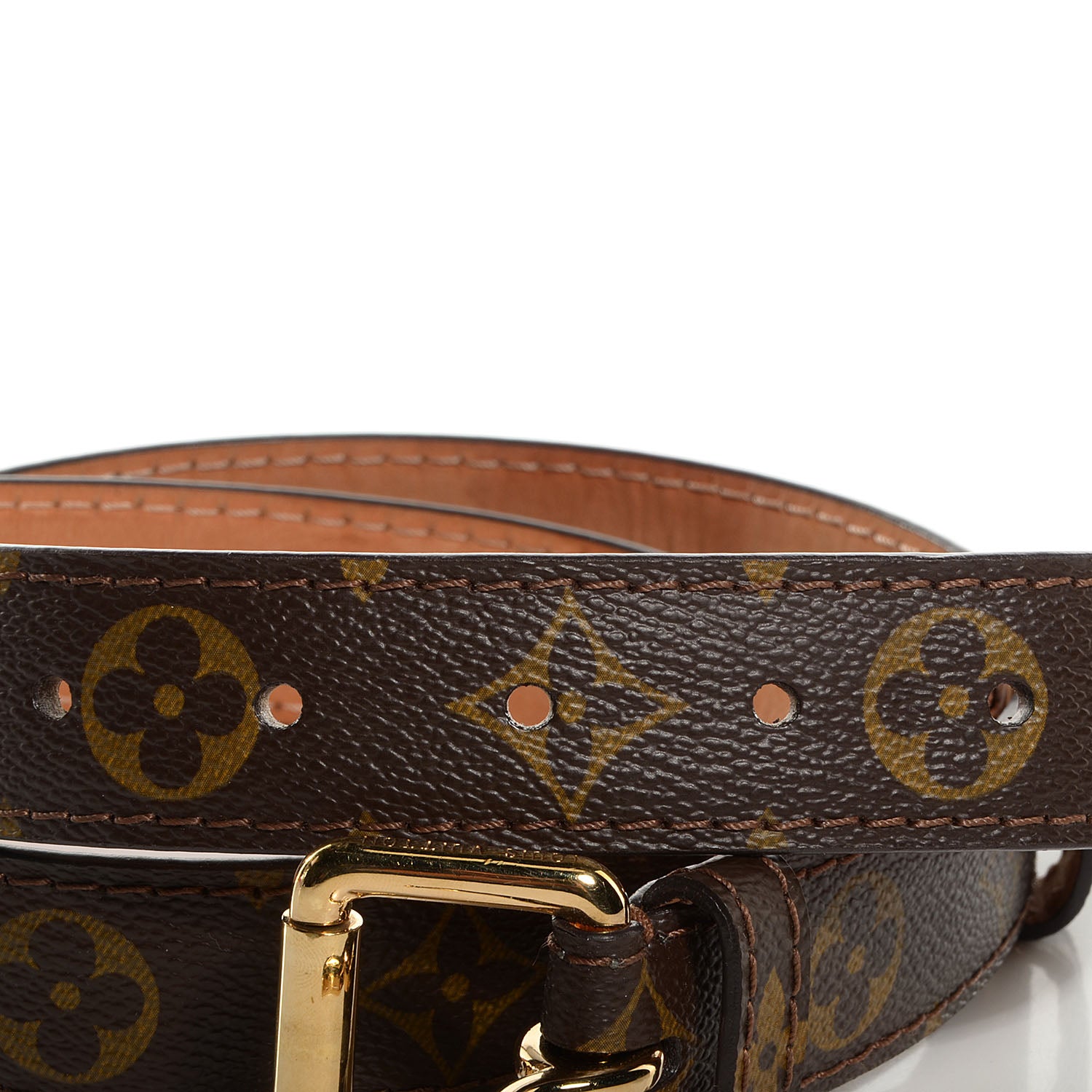 Louis Vuitton Monogram Belt Gold Buckle 90 36 3 of 6