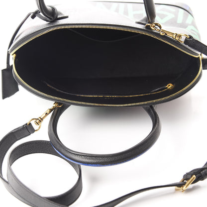 Balenciaga Signature Grained Calfskin Graffiti M Ville Top Handle Bag Black Multicolor 5 of 10