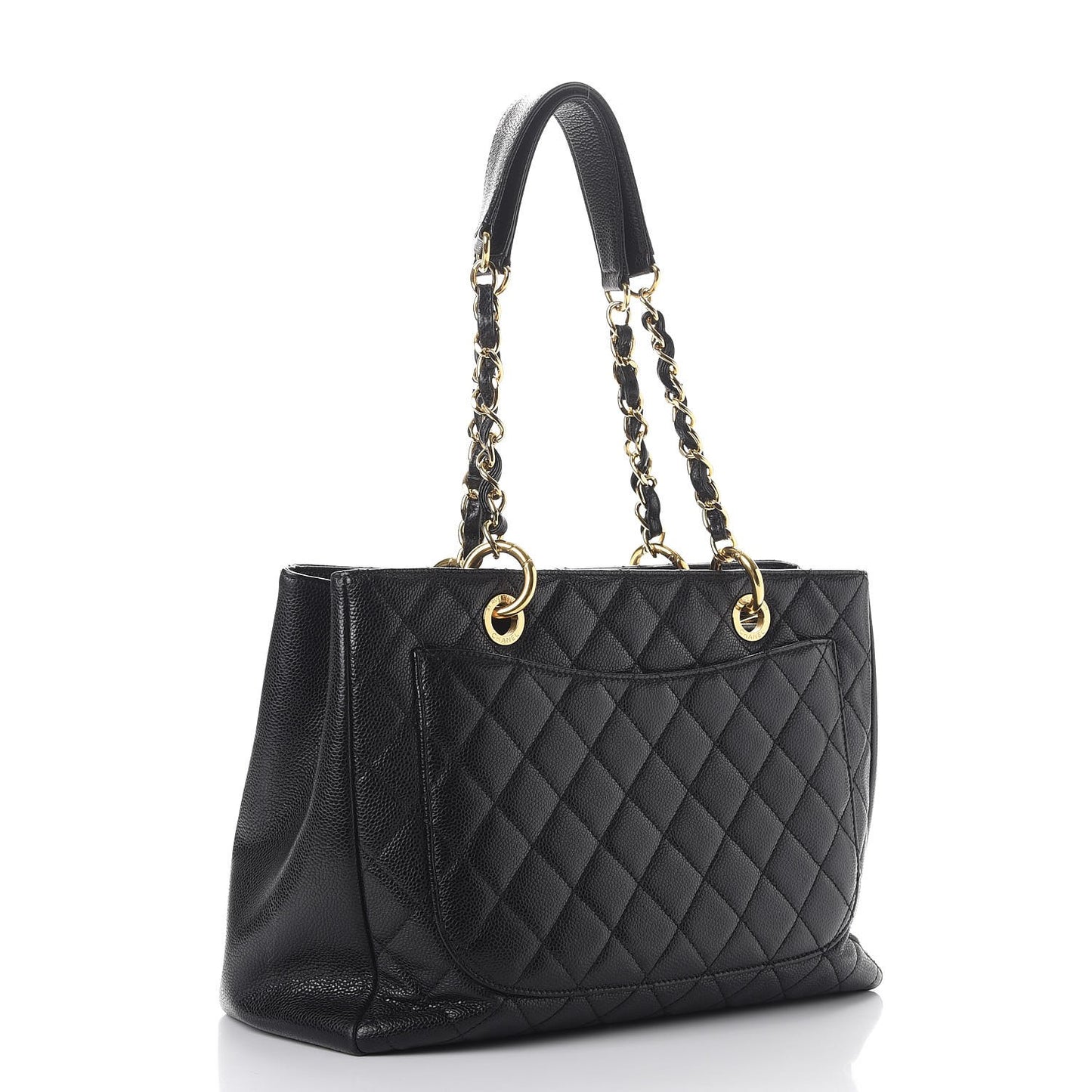 Caviar Quilted Grand Shopping Tote GST Black