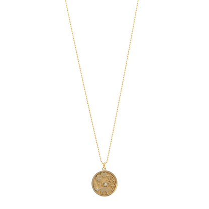 Jennifer Meyer 18K Yellow Gold Diamond Good Luck Pendant Necklace 1 of 4