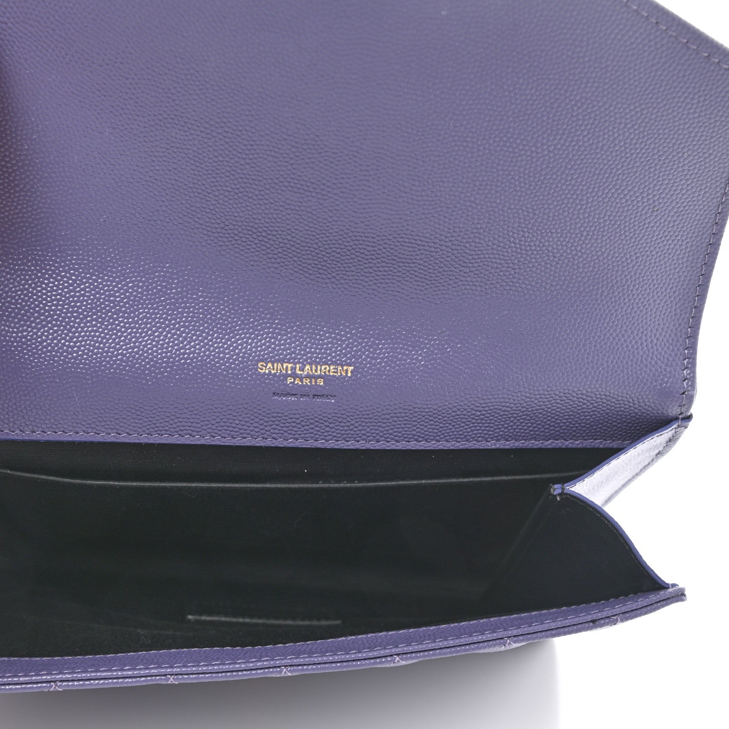 Saint Laurent Grain De Poudre Textured Mixed Matelasse Triquilt Monogram Clutch Dark Wisteria 5 of 7