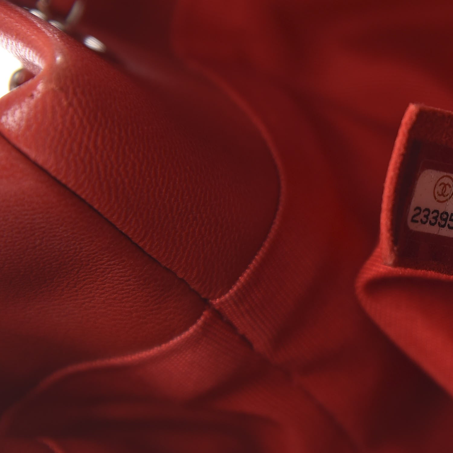 Chanel Lambskin Quilted Small CC Chain Drawstring Bucket Bag Red 9 of 10