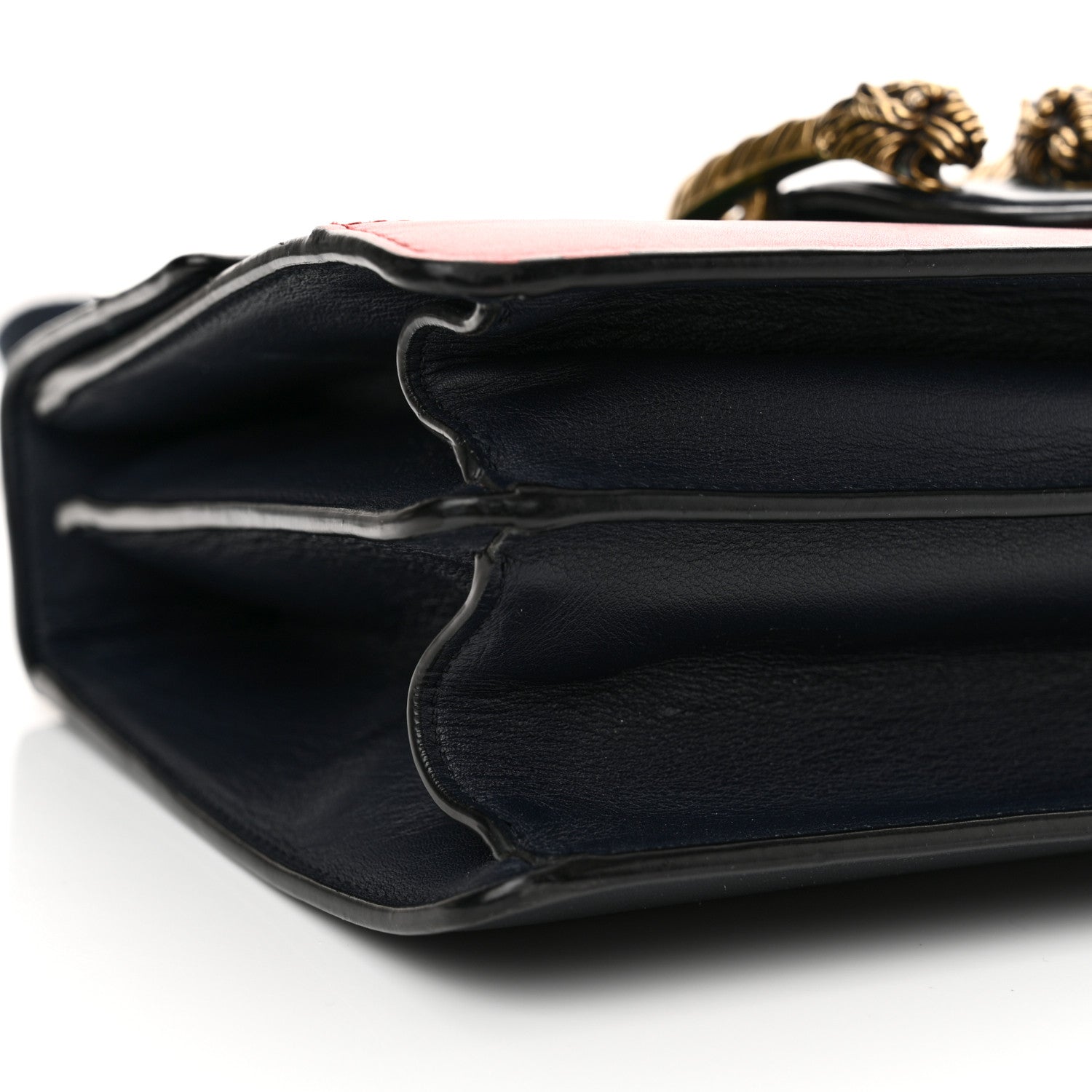 Gucci Moon Calfskin Bamboo Web Medium Dionysus Top Handle Bag Blue Emerald Hibiscus Red 9 of 14