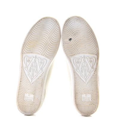 Gucci Calfskin Interlocking G Womens New Ace Sneakers 37.5 White Red Flame Green 7 of 13