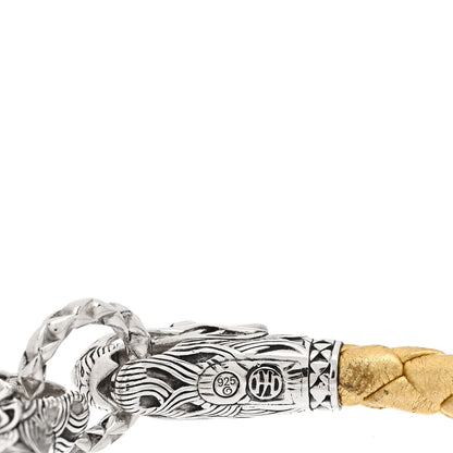 John Hardy Sterling Silver Leather Naga Dragon Legend Bracelet Gold 4 of 4